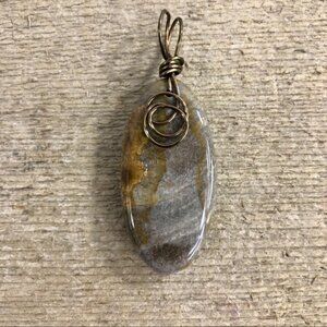 Natural Feathery Jasper Necklace Pendant